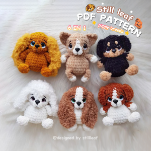 6-in-1 Puppy Breeds Crochet Pattern