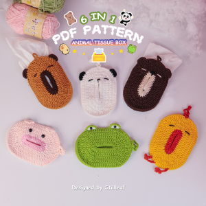 6-in-1 Animal Tissue Box Crochet Pattern